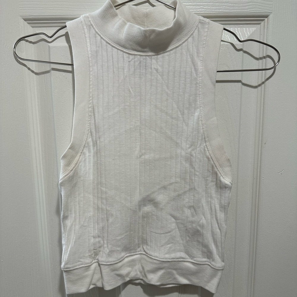 Mock neck ribbed tank top
